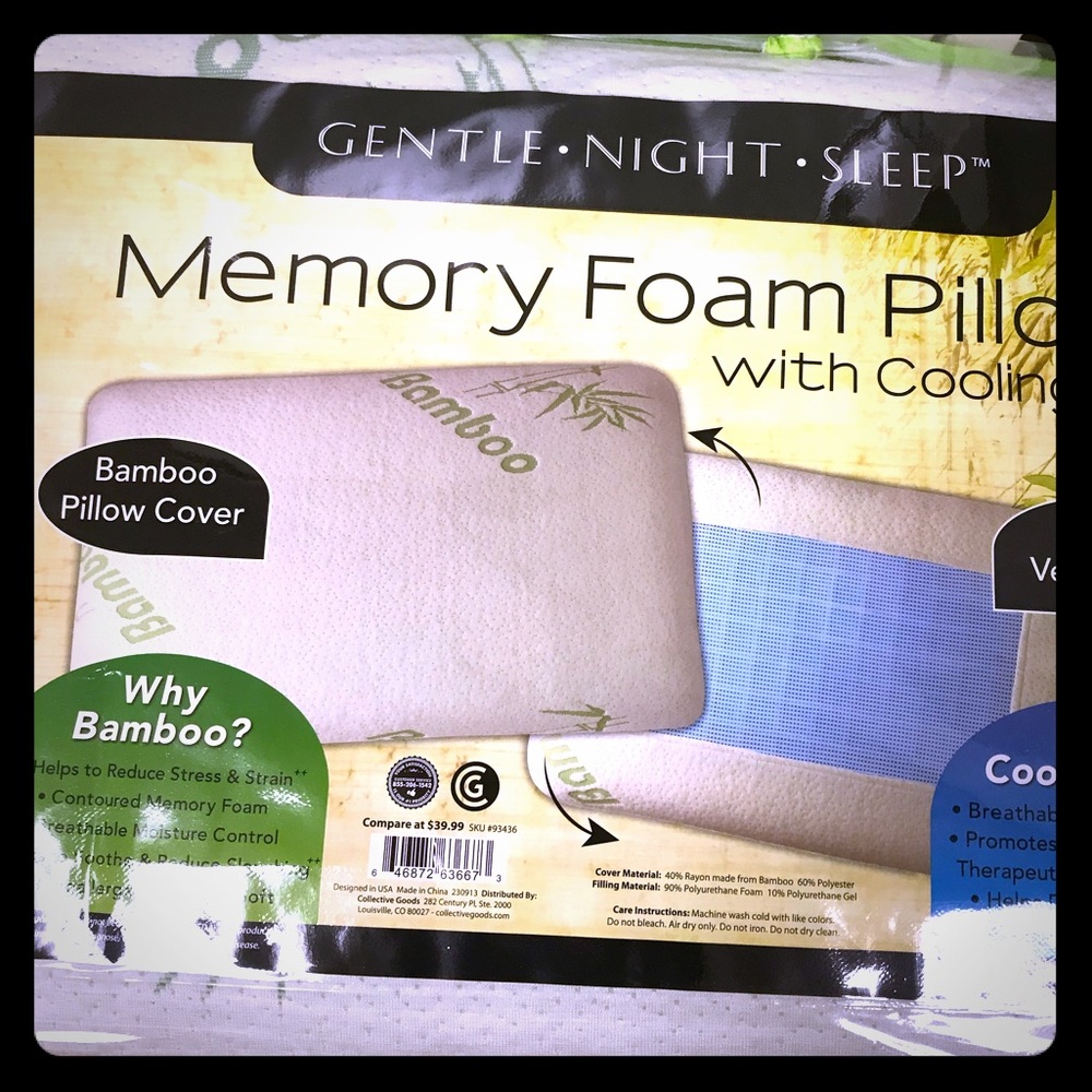 Memory foam bamboo pillow